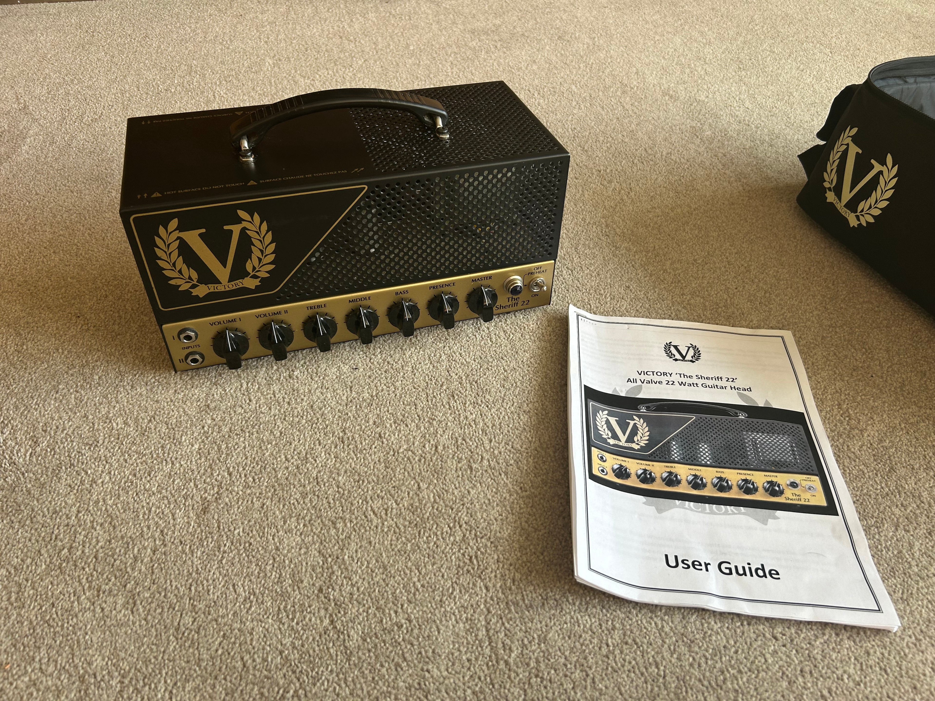 Victory Amps Sheriff 22 Compact Series 2-Channel 22-Watt Guitar Amp Head Black/Gold