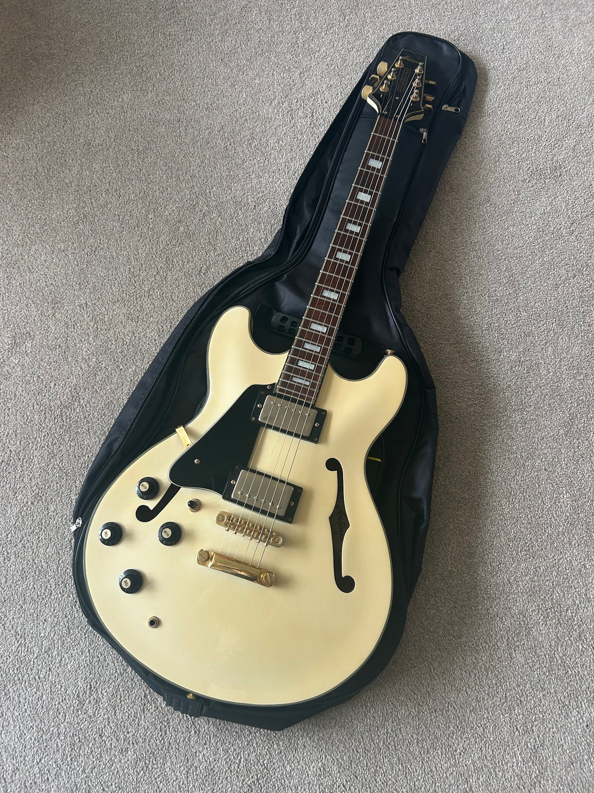 Aria Pro II TA-60 White Metallic Left Handed