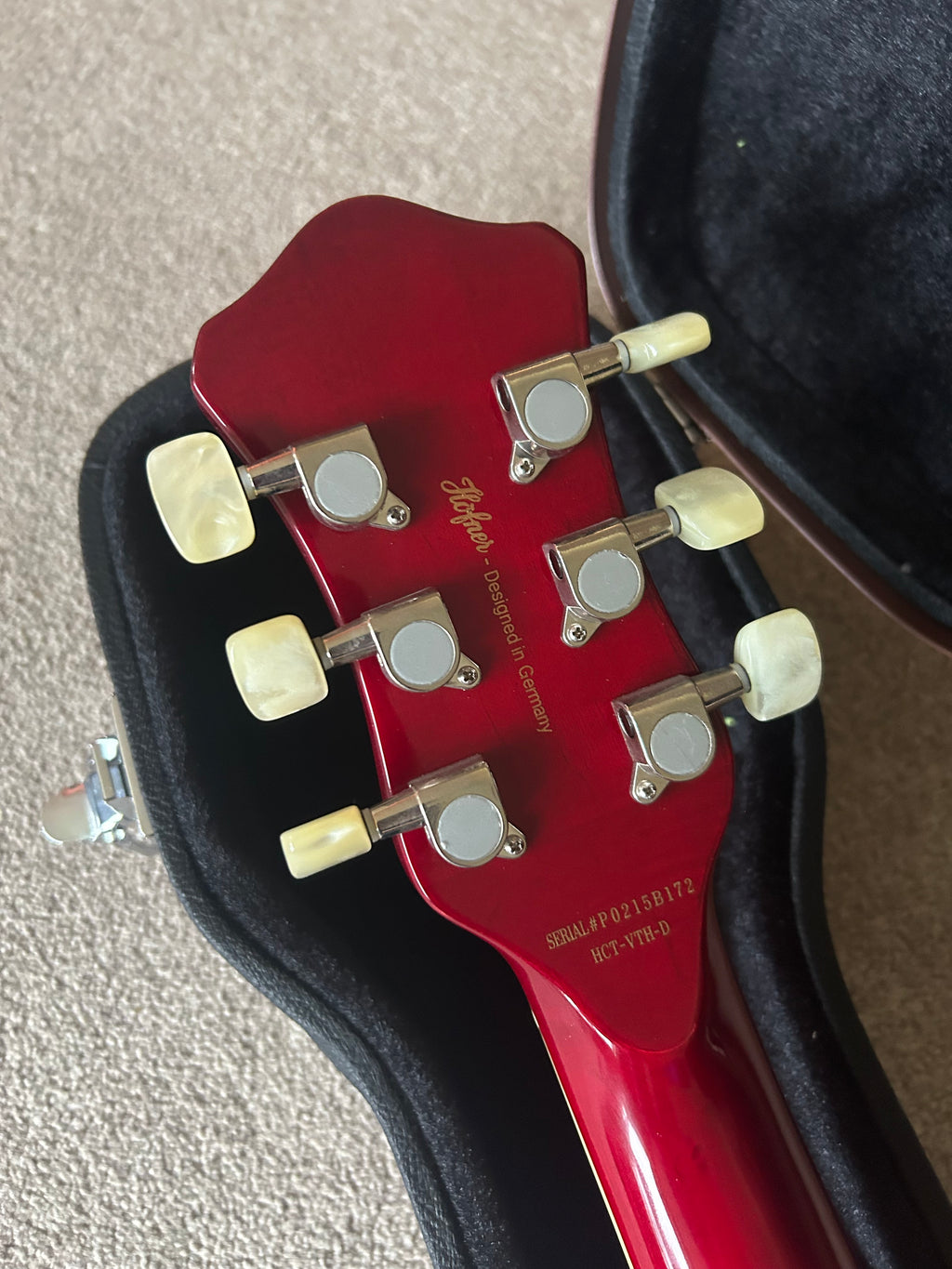 Hofner Contemporary Series Verythin Deluxe Transparent Red