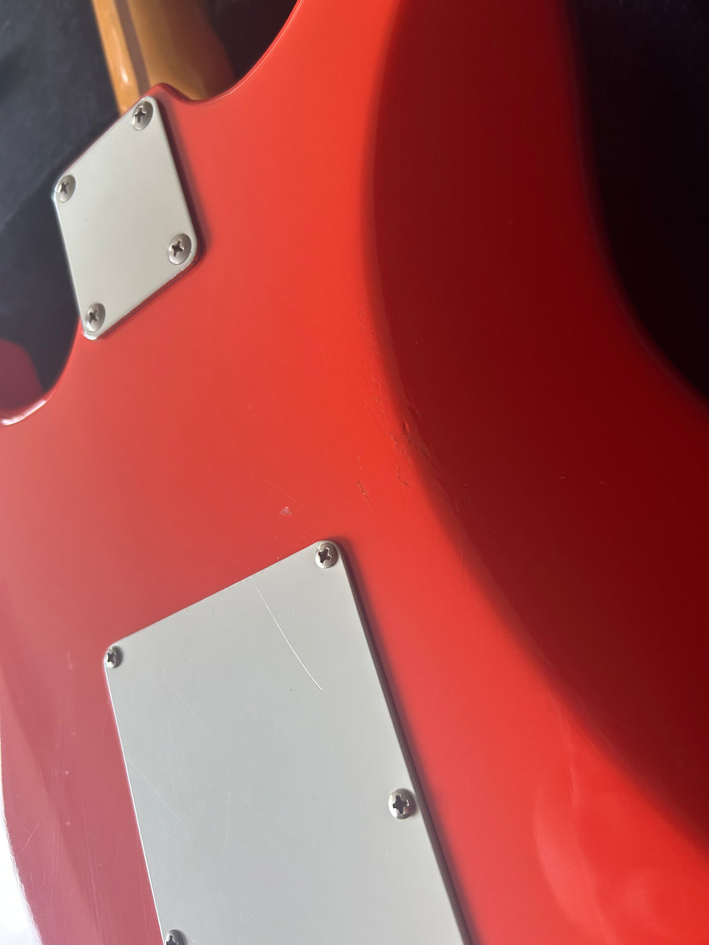 Squier Hank Marvin Stratocaster Fiesta Red MIJ Japan