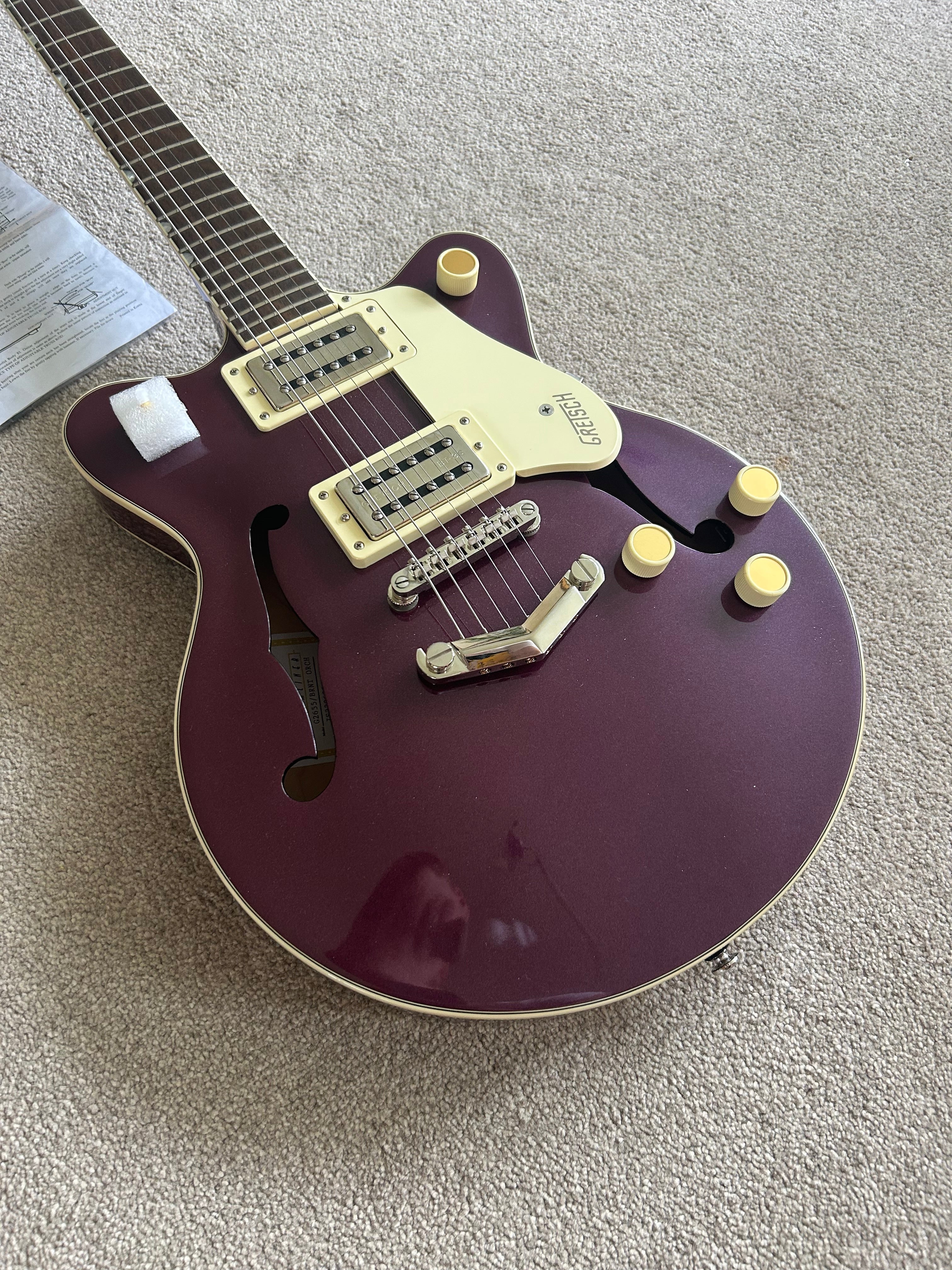 Gretsch G2655 Streamliner Center Block Jr. Double-Cut with V-Stoptail, BT-3S Pickups Burnt Orchid
